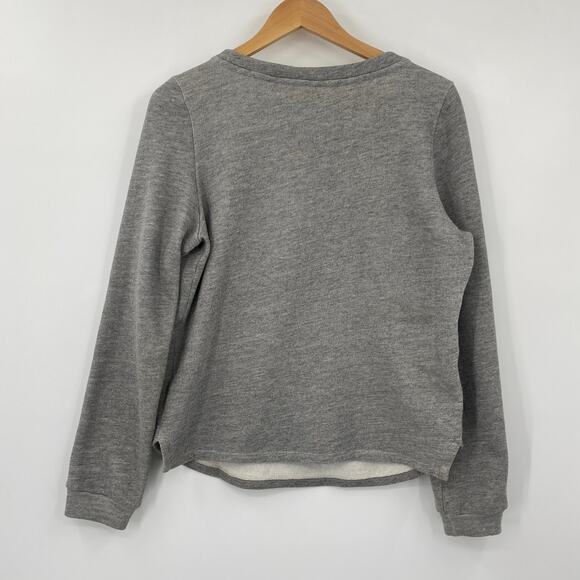 Anthropologie Lilka Embelllished Beaded Pullover Sweatshirt Scoop Neck Gray M - Picture 4 of 7
